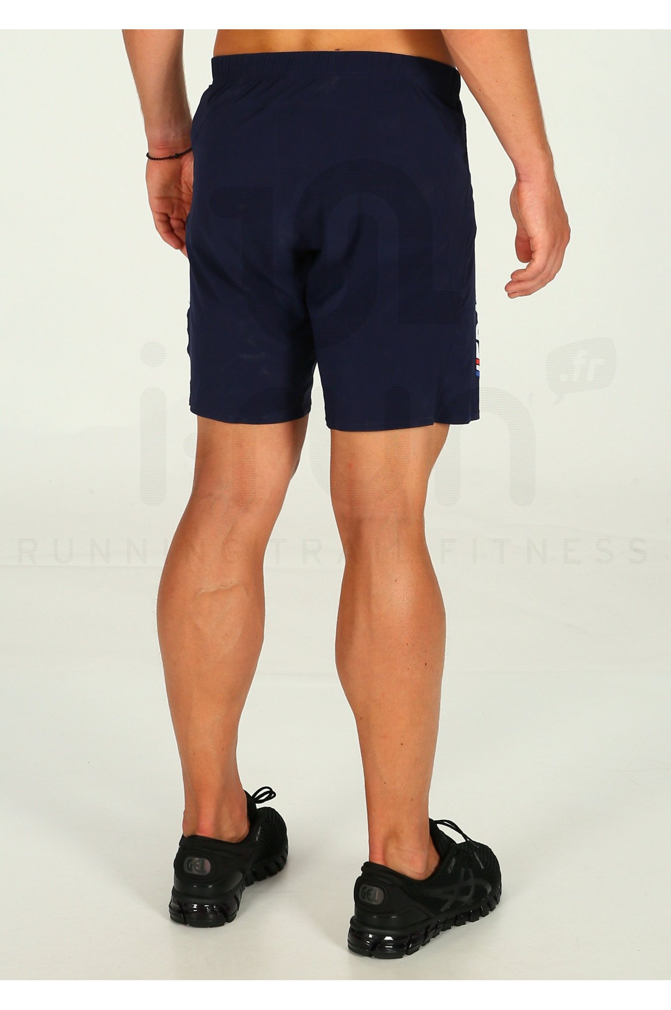 Asics Short Quipe De France M Homme Bleu Marine Pas Cher