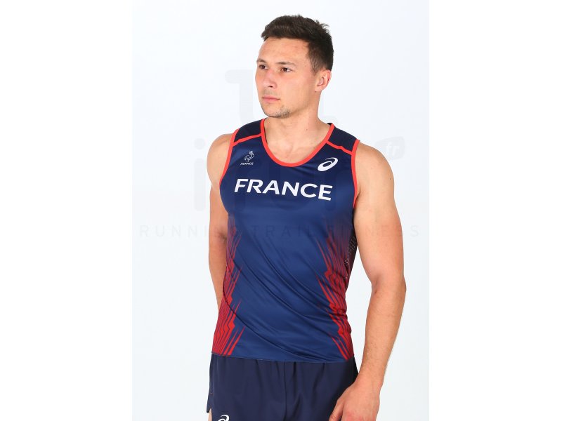 Asics T F Singlet Équipe de France M homme pas cher