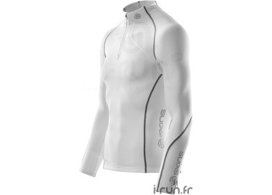 Skins A200 Thermal Top LS 1/2 Zip Blanc