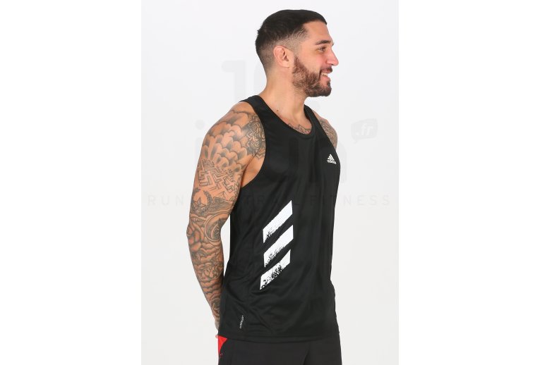 adidas camiseta de tirantes Own The Run 3-Stripes