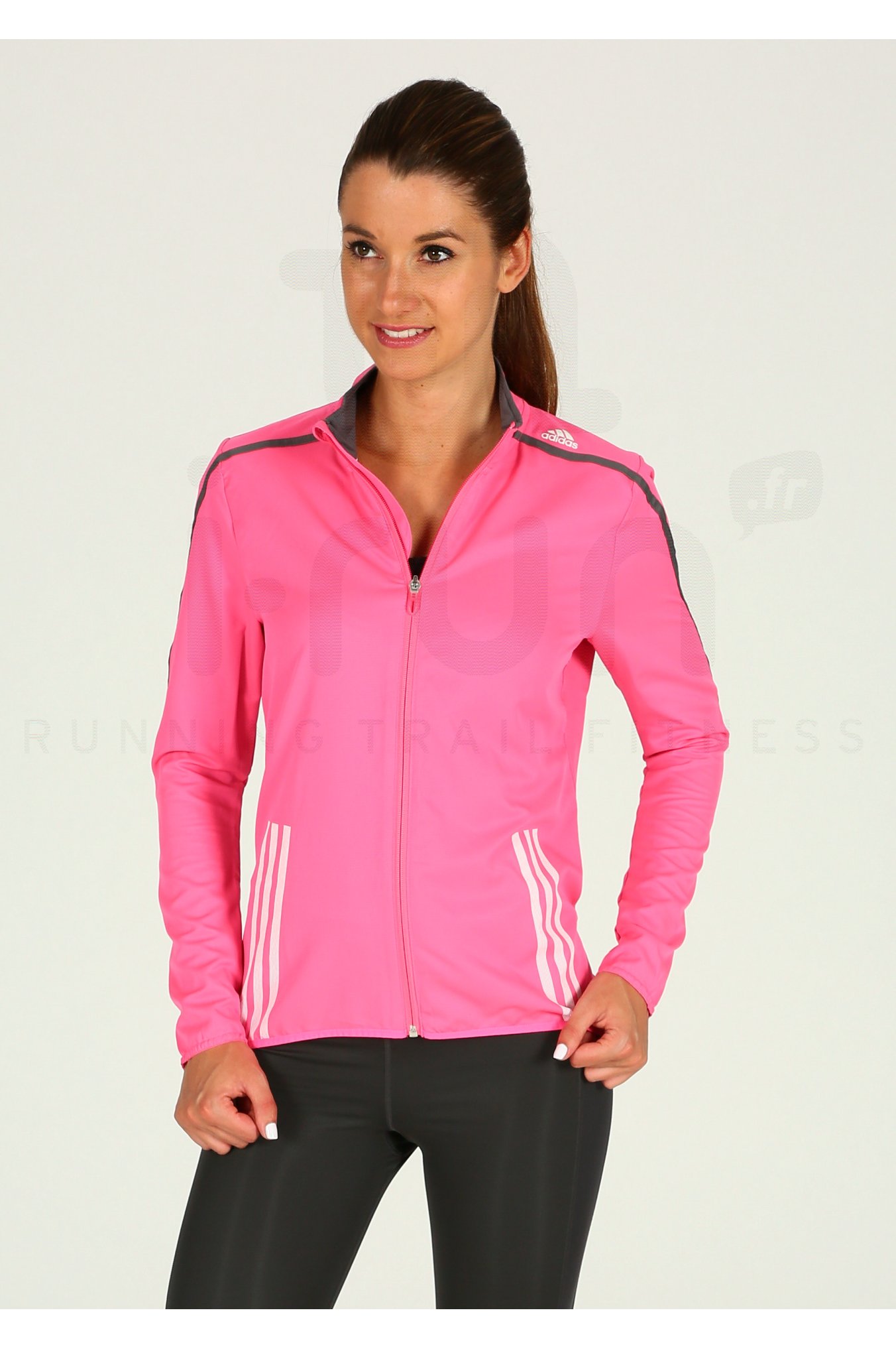 veste adidas femme noir et rose