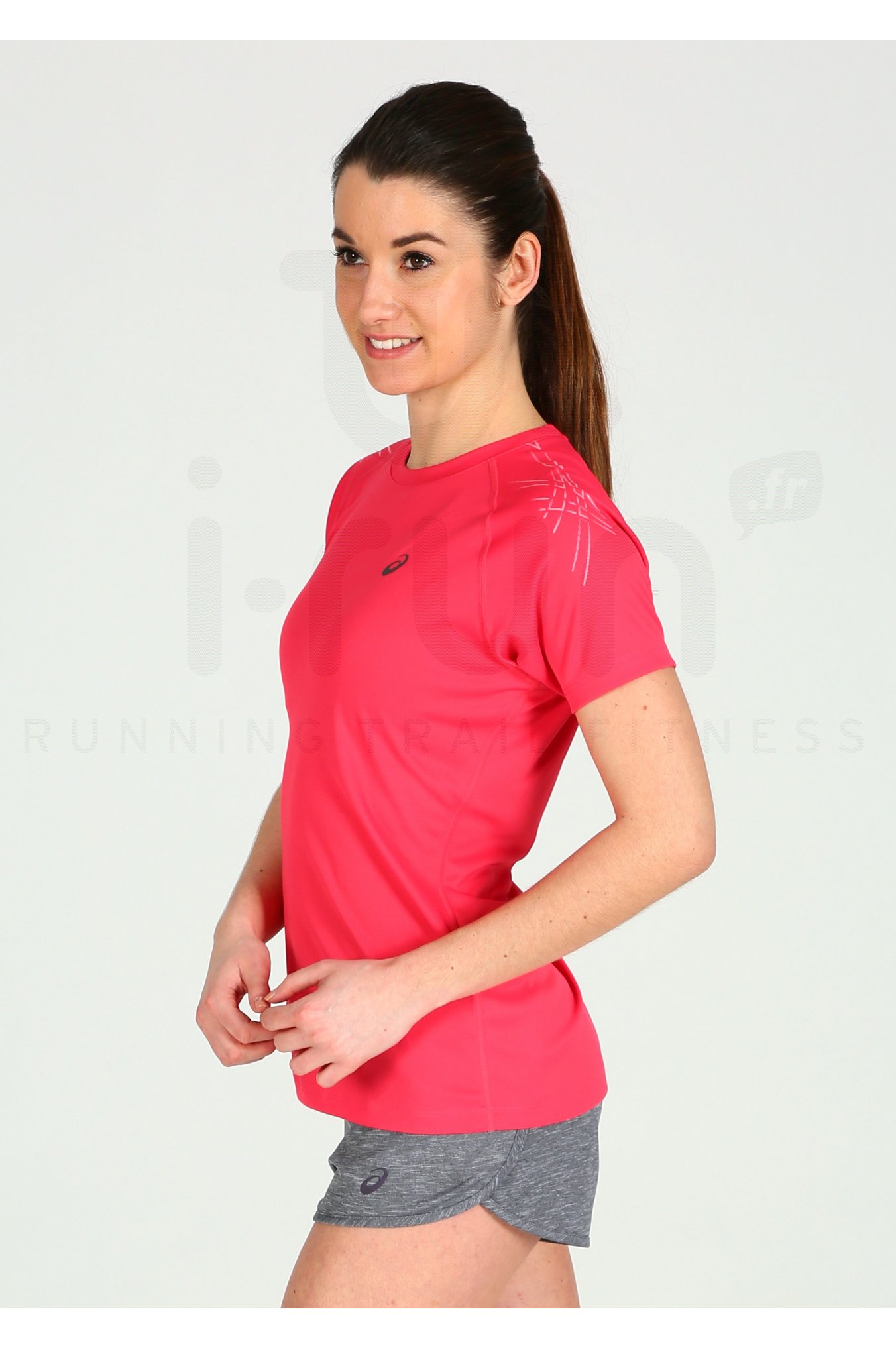 Asics Tee-shirt Stripe Top W femme pas cher