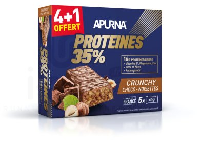 Apurna Barre protine Crunchy Choco Noisettes 4+1 offerte 