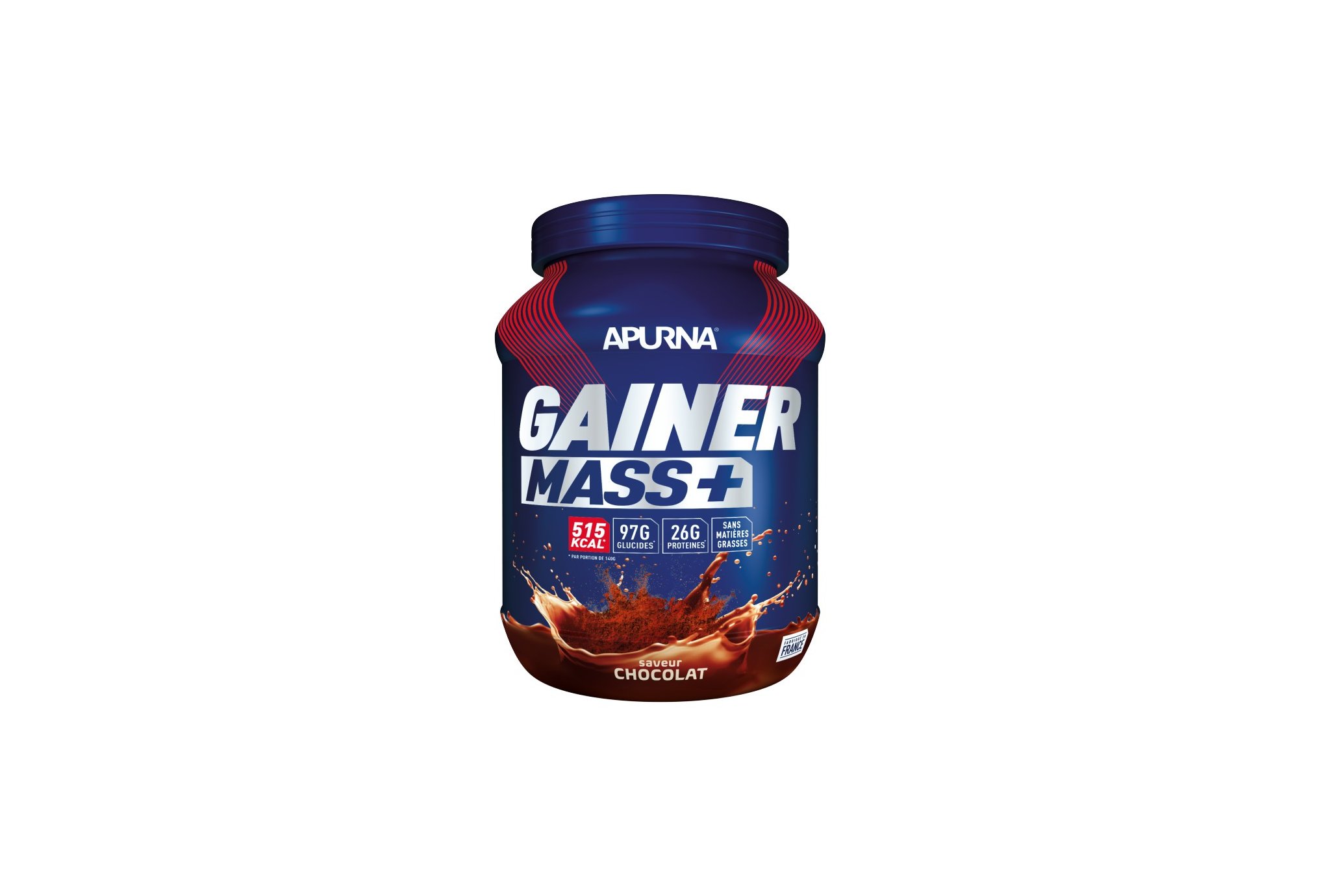 Apurna Gainer Mass+ - Chocolat 1.1 Kg Diététique Protéines / récupération