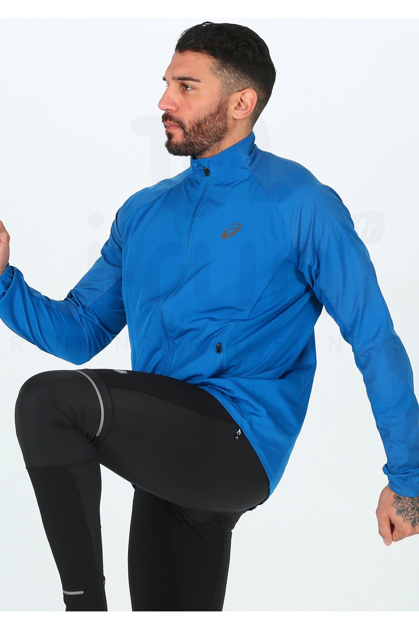 asics lite show jacket blue