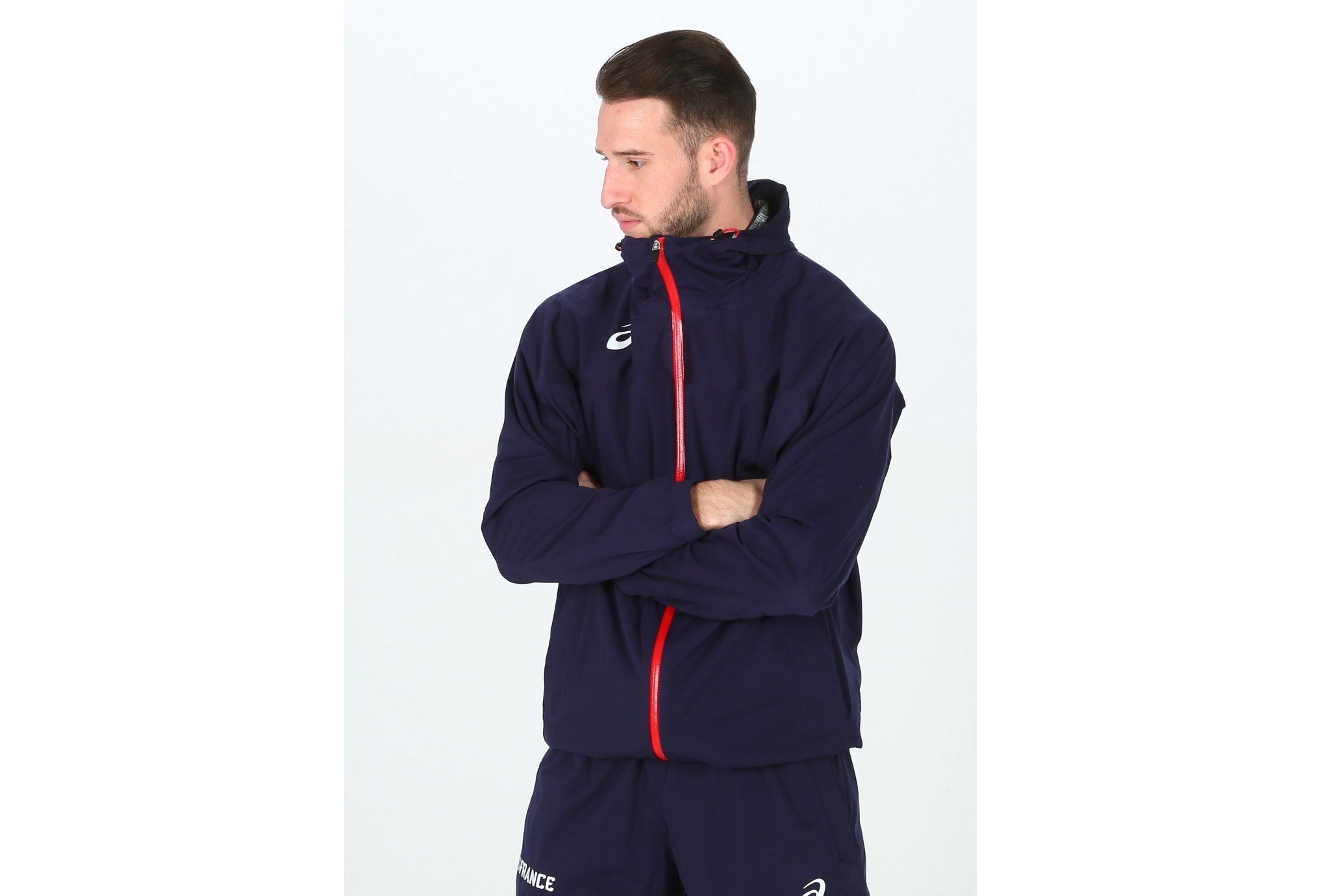 Asics Rain Jacket France M vêtement running homme