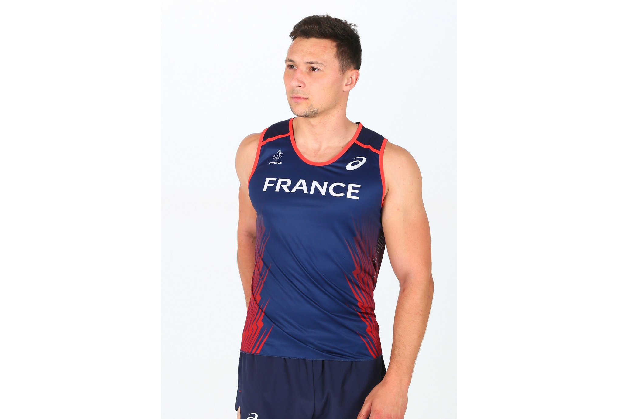 Asics T&F Singlet Équipe de France M Diététique Vêtements homme