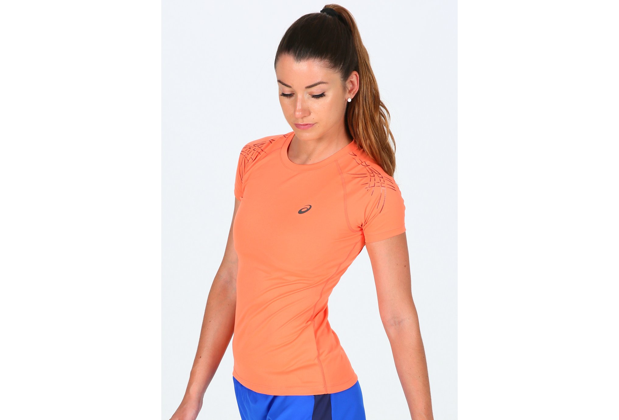 Asics Tee-shirt Stripe Top W vêtement running femme