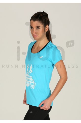 asics t shirt femme bleu