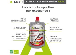 Atlet Compote nergtique Bio - Pomme et fraise