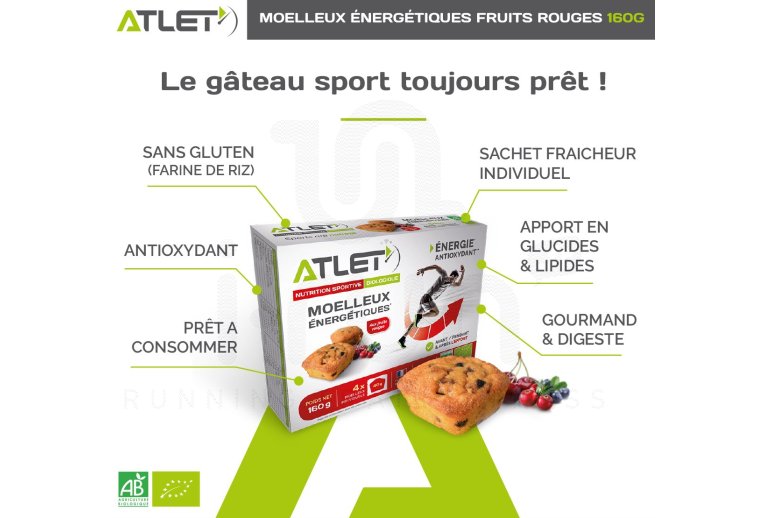 Atlet ?tui de 4 Moelleux ?nerg?tique - Fruits Rouges