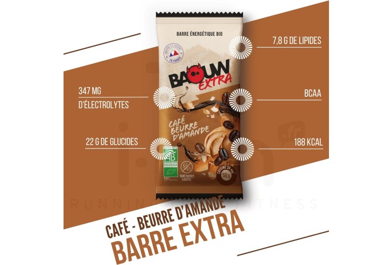 Baouw Barre ?nerg?tique bio Extra - Caf? - Beurre d'amande