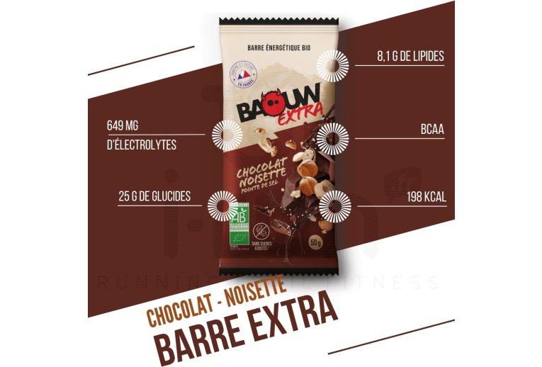 Baouw Barretta energetica bio Extra - Cioccolato - Nocciola