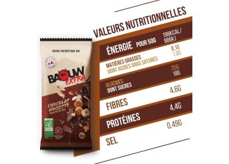 Baouw Bio-Energieriegel Extra - Schokolade - Haselnuss