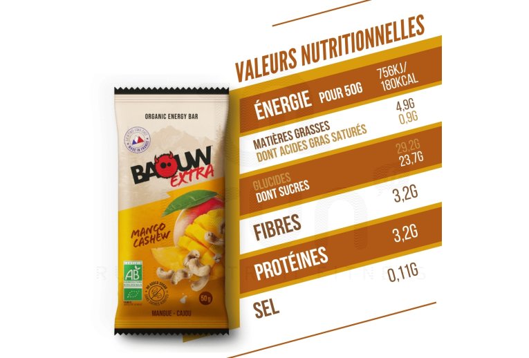 Baouw Barra energ�tica bio Extra Mangue - Caju