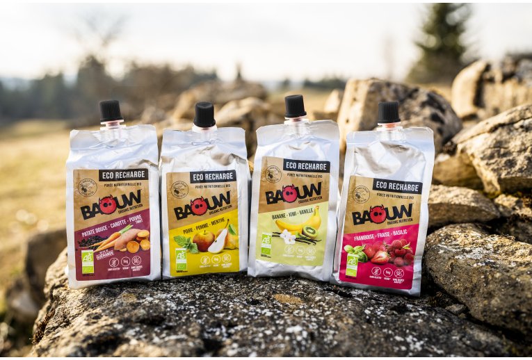 Baouw Eco recharge XXL pure nutritionnelle bio - Poire - Pomme - Menthe