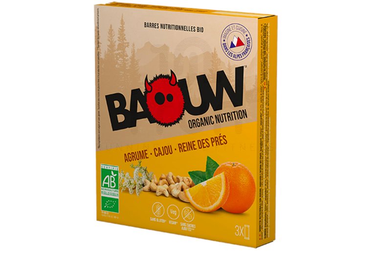 Baouw tui 3 barres nutritionnelles bio - Agrume - Cajou - Piment de Jamaque