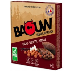 Baouw Étui 3 barres nutritionnelles bio - Cacao - Noisette - Vanille