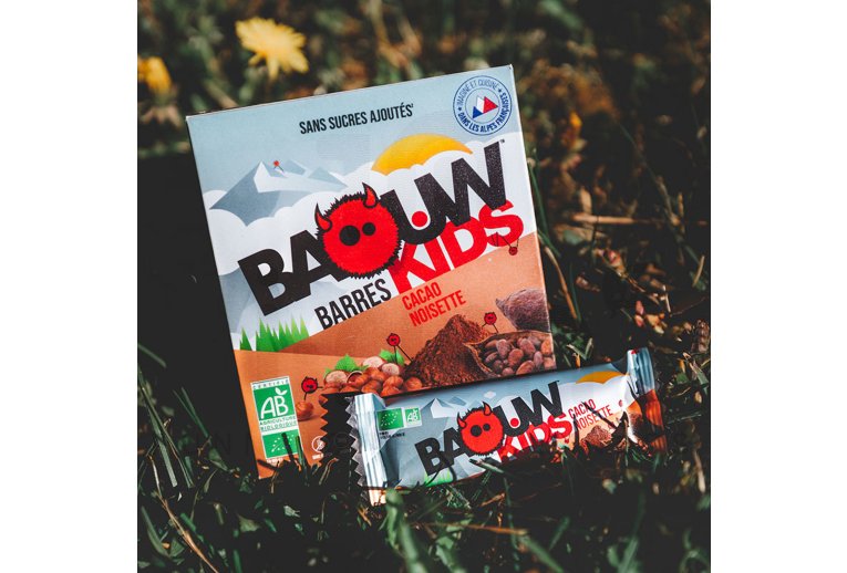 Baouw tui 3 barres nutritionnelles bio - Cacao - Noisette - KIDS