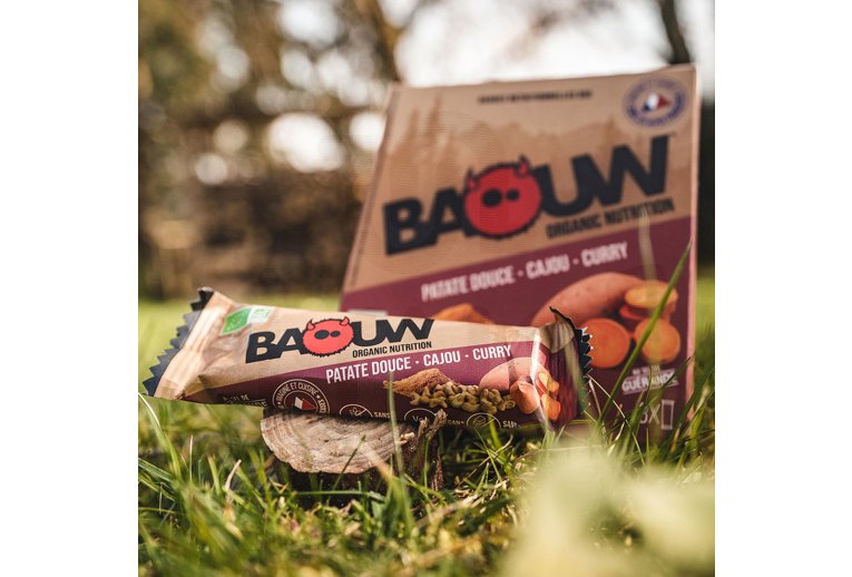 Baouw ?tui 3 barres nutritionnelles bio - Patate douce - Cajou - Curry