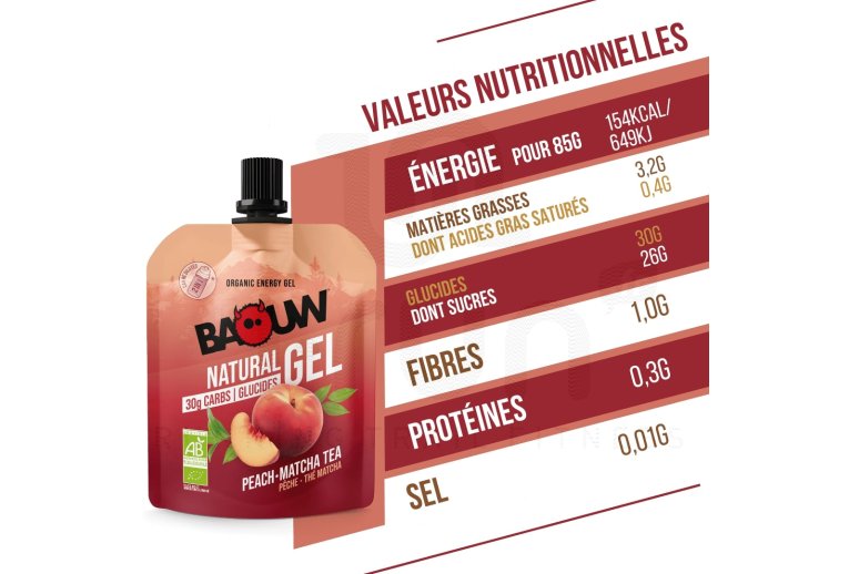 Baouw Biologische natuurlijke gel - Perzik - Matcha-thee