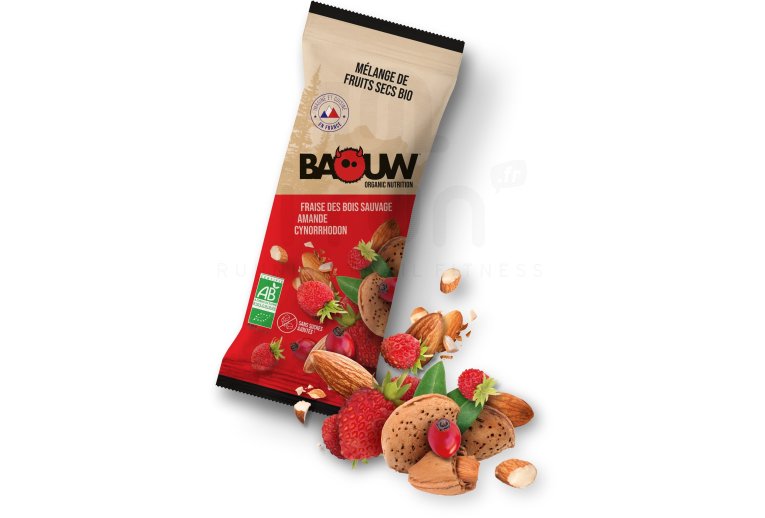 Baouw Mlange de fruits secs bio - Fraise des bois sauvage - Amande - Cynorrhodon