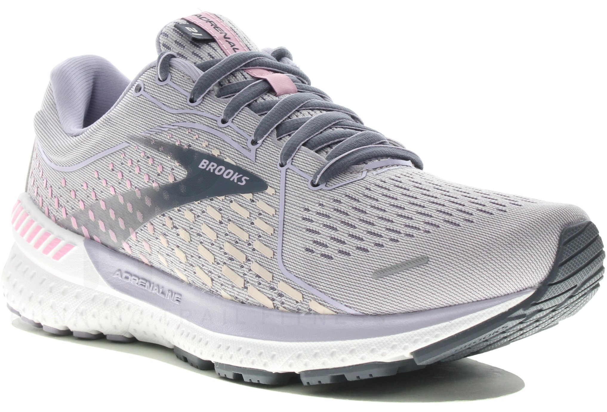 Brooks Adrenaline GTS 21 Donna: Scarpe Da Corsa Con Supporto, Ammortizzazione Morbida (Oyster/Lega/Azzurro, 37.5 EU)