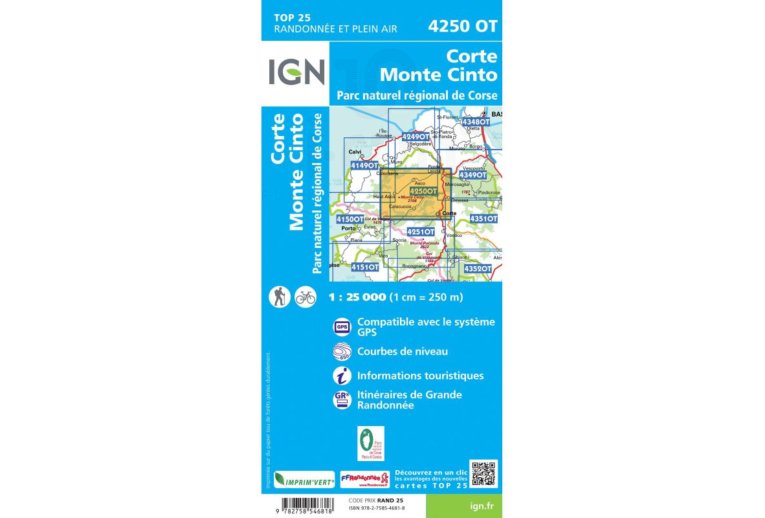 Carte IGN Cinto de Corte Monte 4250OT