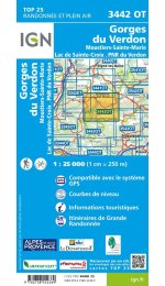 Carte IGN Gorges du Verdon 3442OT