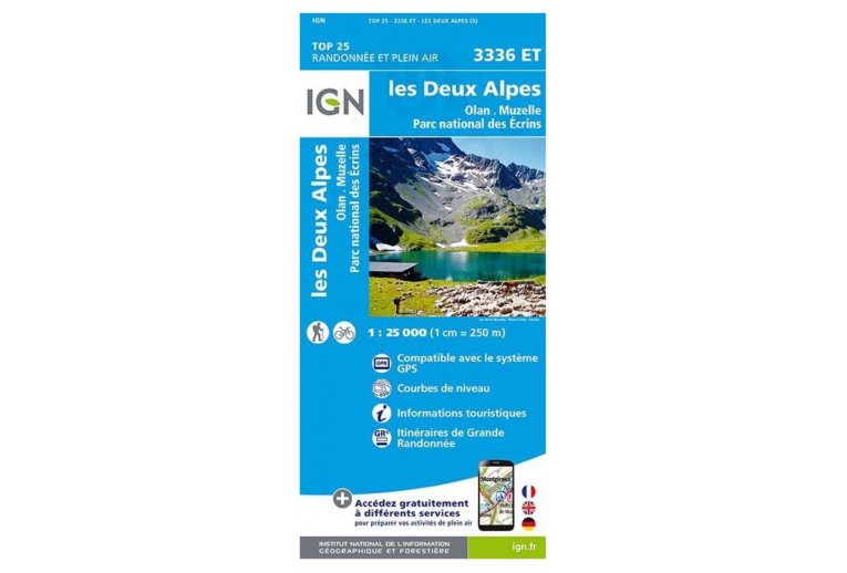Carte IGN Les Deux Alpes 3336ET