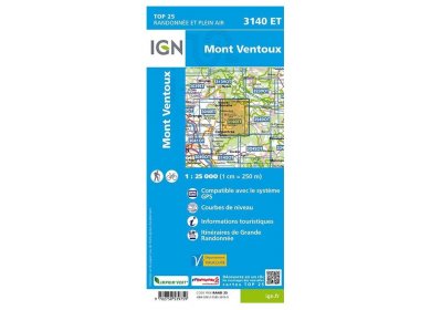 Carte IGN Mont Ventoux 3140ET 