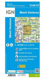 Carte IGN Mont Ventoux 3140ET