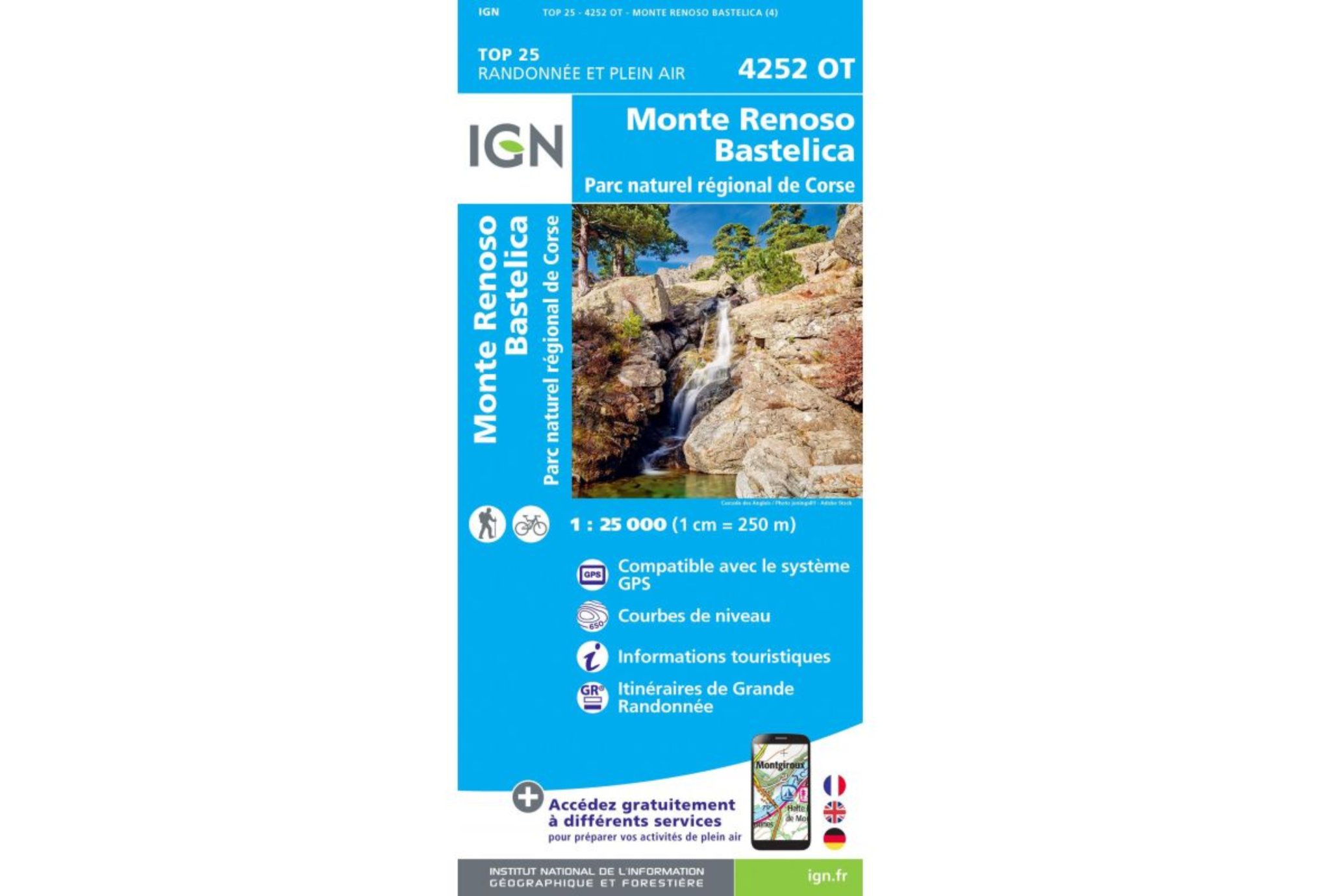 Carte IGN Monte Renoso Bastelica 4252OT Cartes