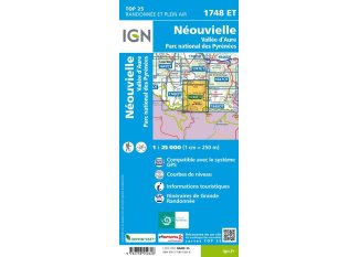Carte IGN Nouvielle-Valle D'aure 1748ET