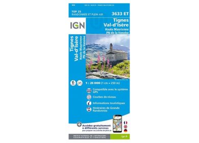 Carte IGN Tignes Val-d'Isère 3633ET