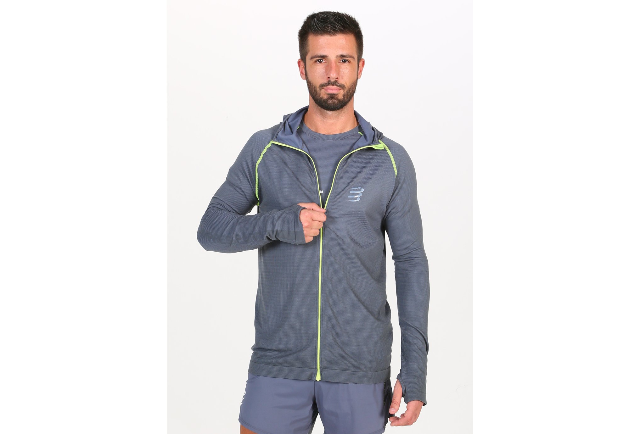Compressport 3D Thermo Seamless Hoodie Born To SwimBikeRun 2020 M vêtement running homme
