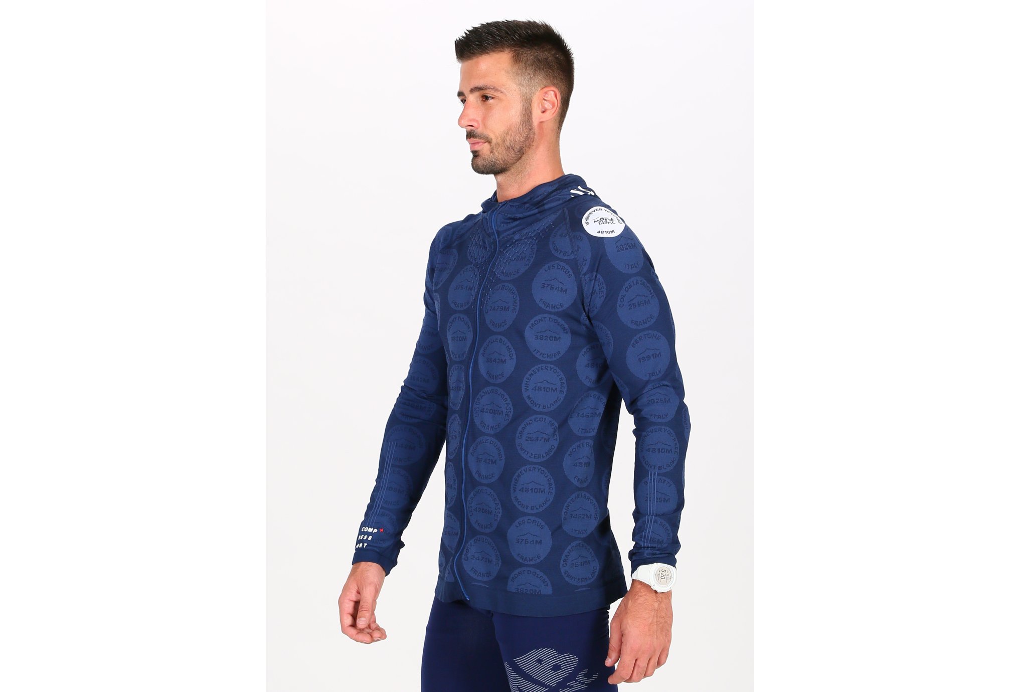 Compressport 3D Thermo Seamless Hoodie Mont Blanc 2020 M vêtement running homme