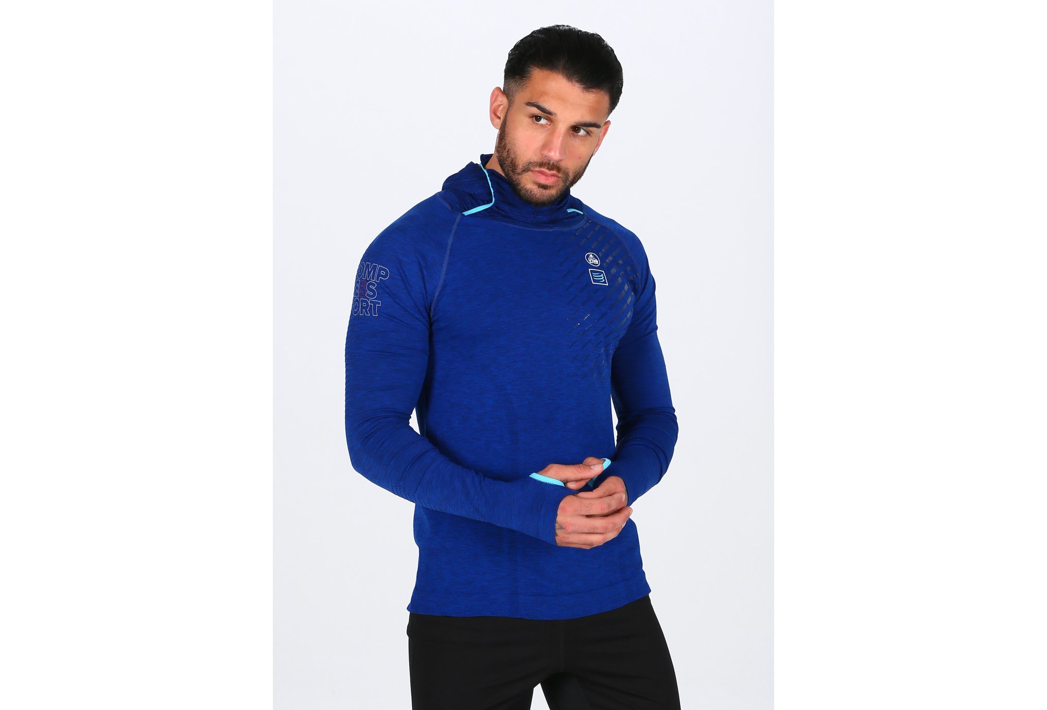 Compressport Ultra Trail 180g Racing Hoodie UTMB 2018 M vêtement running homme
