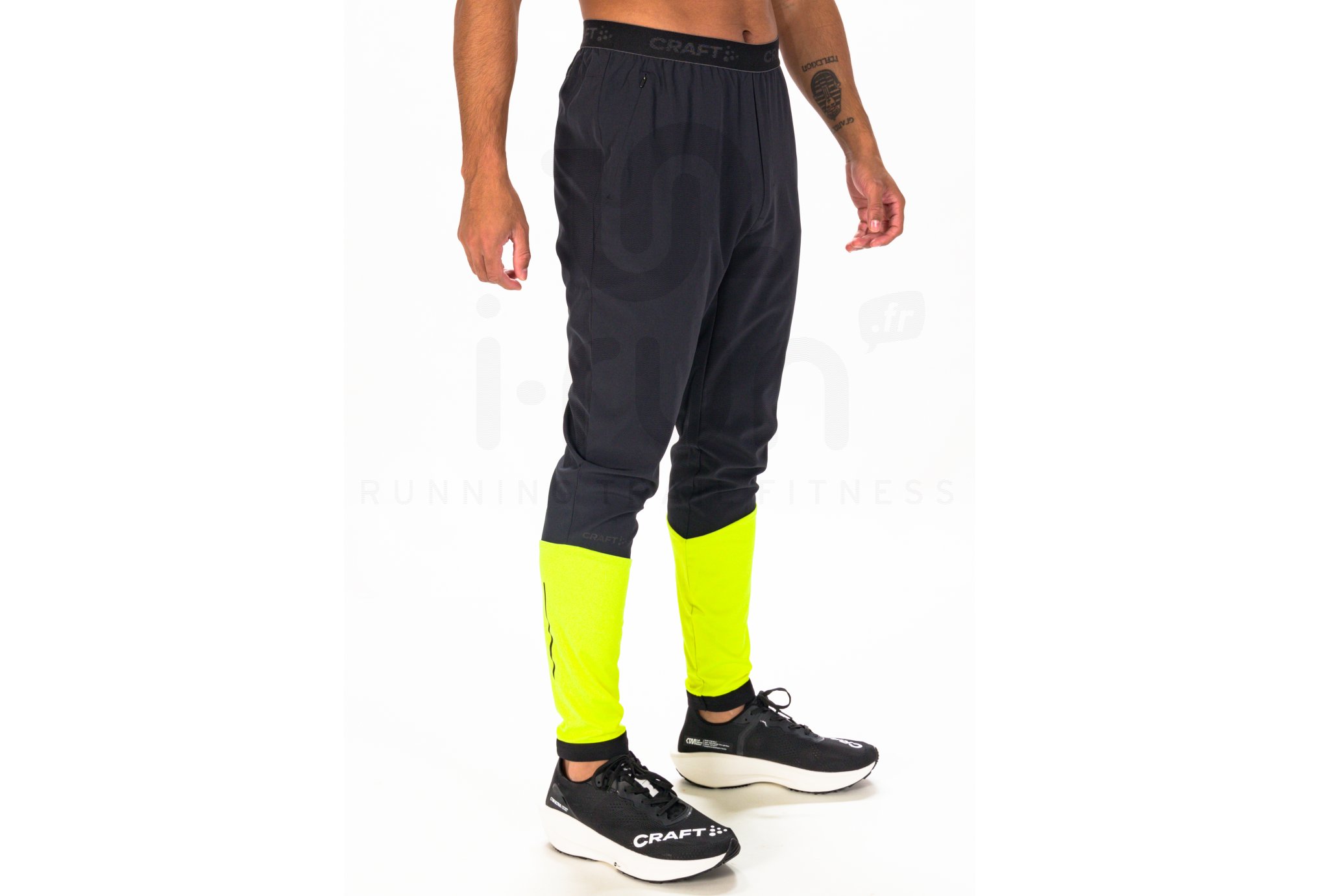 Craft Progress Pantaloni Da Allenamento Lunghi Uomo – Poliestere Traspirante, Nero Con Strisce