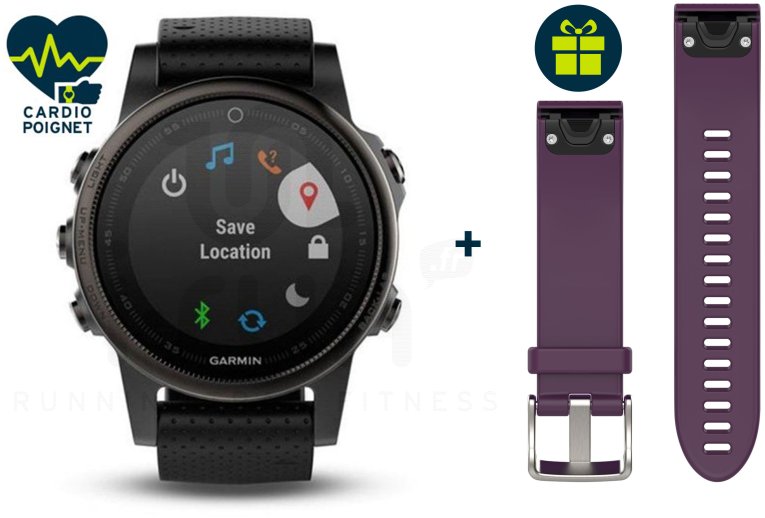 Garmin Reloj F�nix 5 S GPS Multisports Sapphire Black + correa de regalo