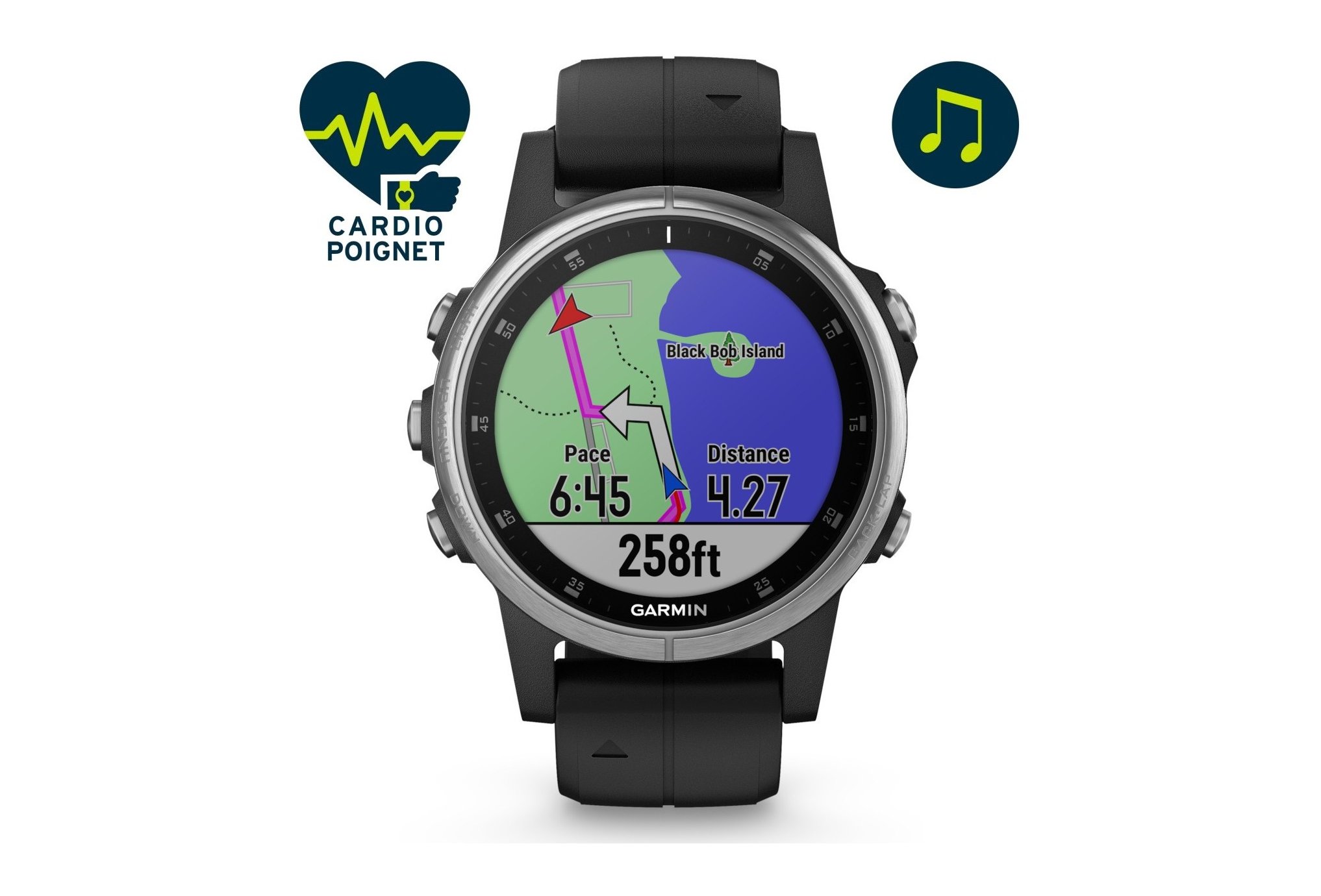 garmin fenix 5s silver black