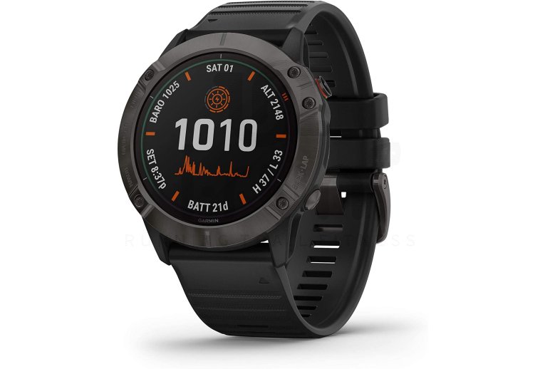 Garmin Fenix 6X Pro Solar Titanio y correa de cuero QuickFit 26 mm