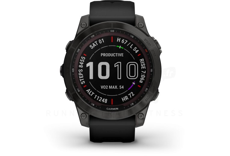 Garmin Fenix 7 Sapphire Solar Titane mit QuickFit Lederarmband
