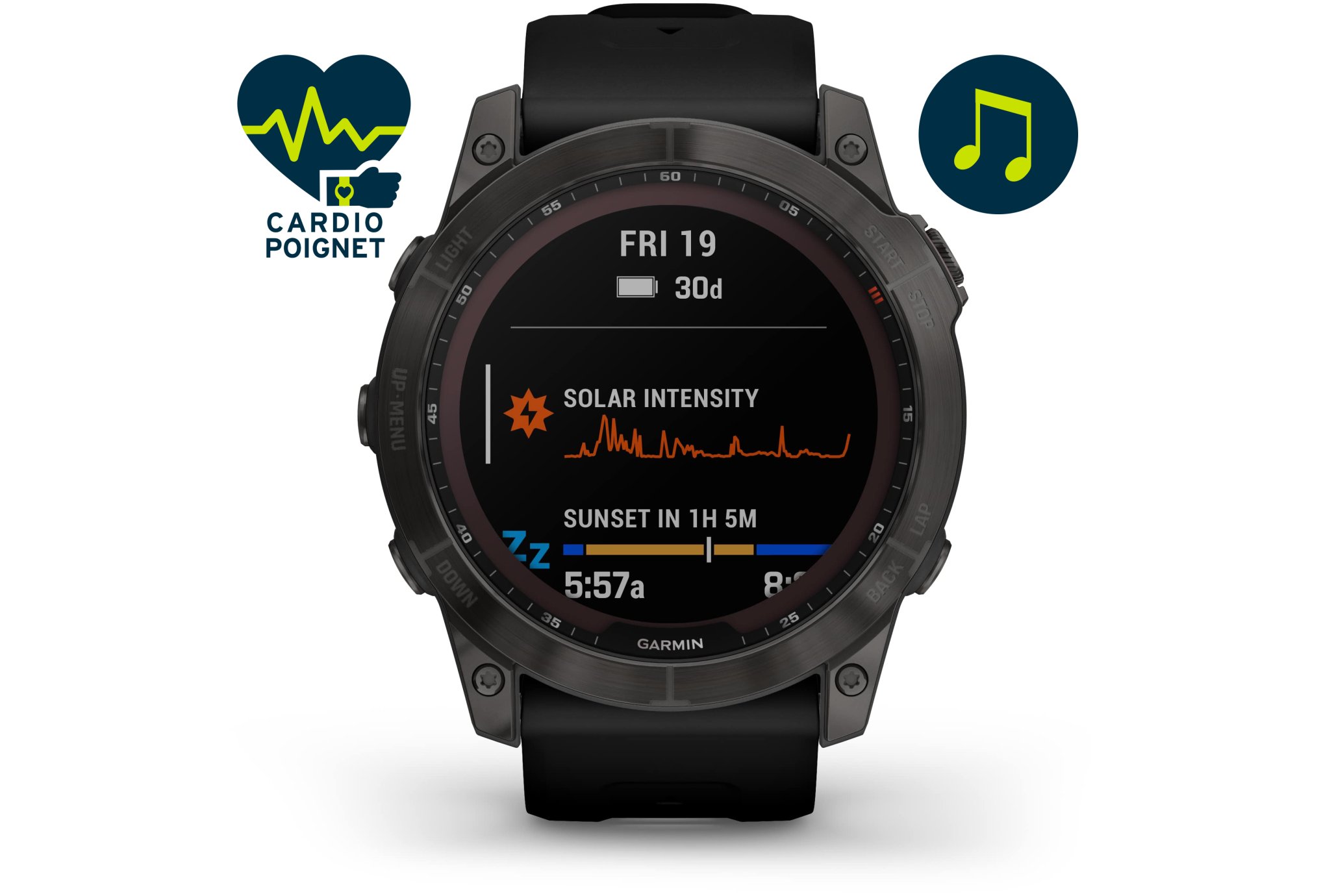 Garmin Fenix 7X Sapphire Solar Titane Cardio-Gps