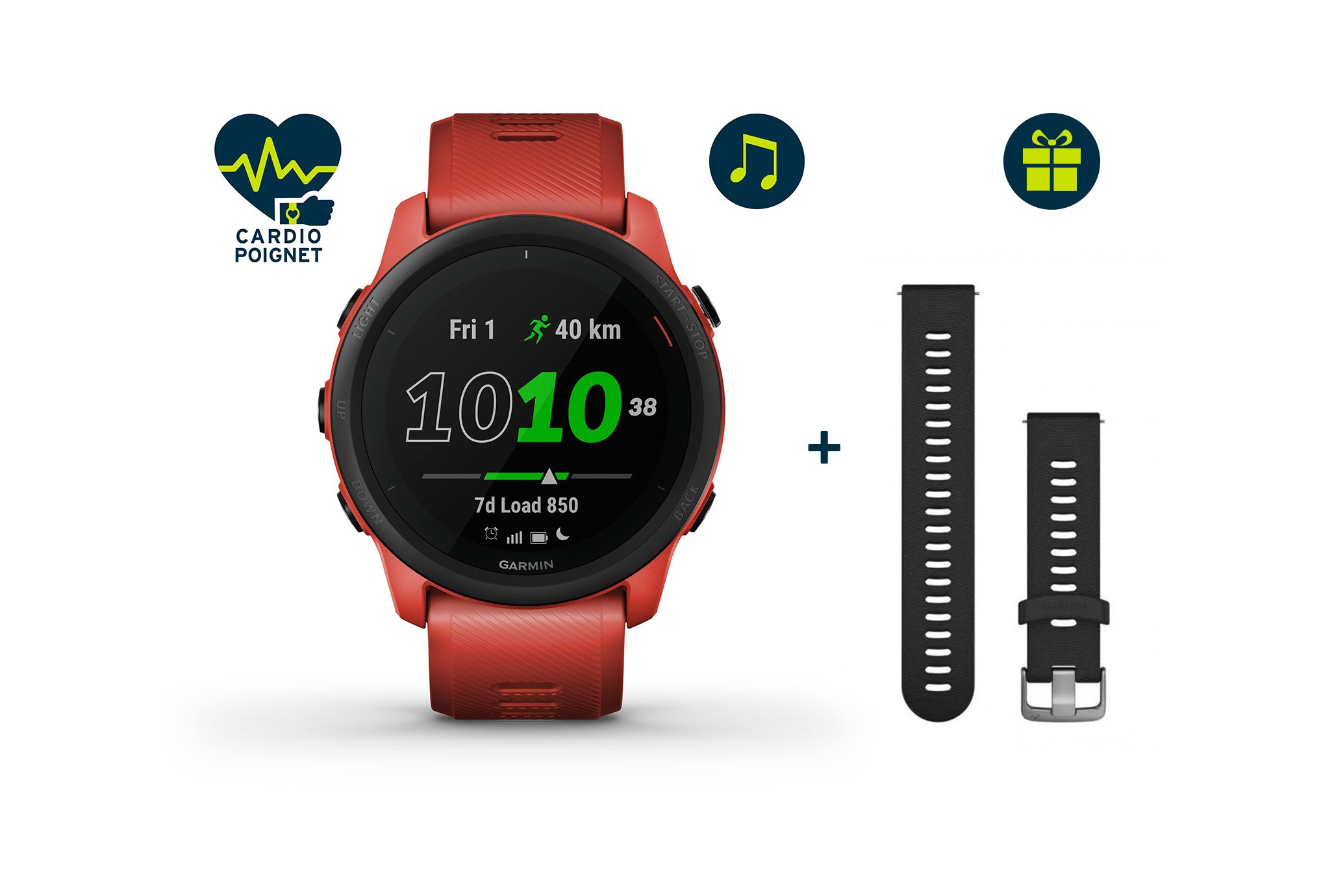 Garmin Forerunner 745 + Bracelet silicone 22 mm offert Cardio-Gps