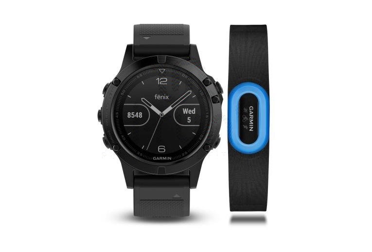 Garmin Fenix 5 GPS Multisports Sapphire Performer HRM-Tri+ Correa de cuero de regalo