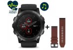 Garmin Pack Fenix 5X Plus Black Zafiro + correa de cuero QuickFit - 26mm