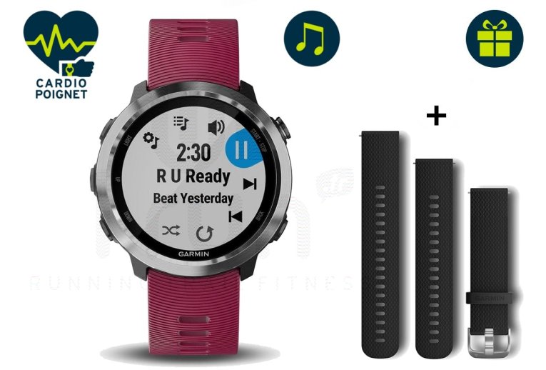 Garmin Pack Forerunner 645 Music+ correa 20 mm negro / plata