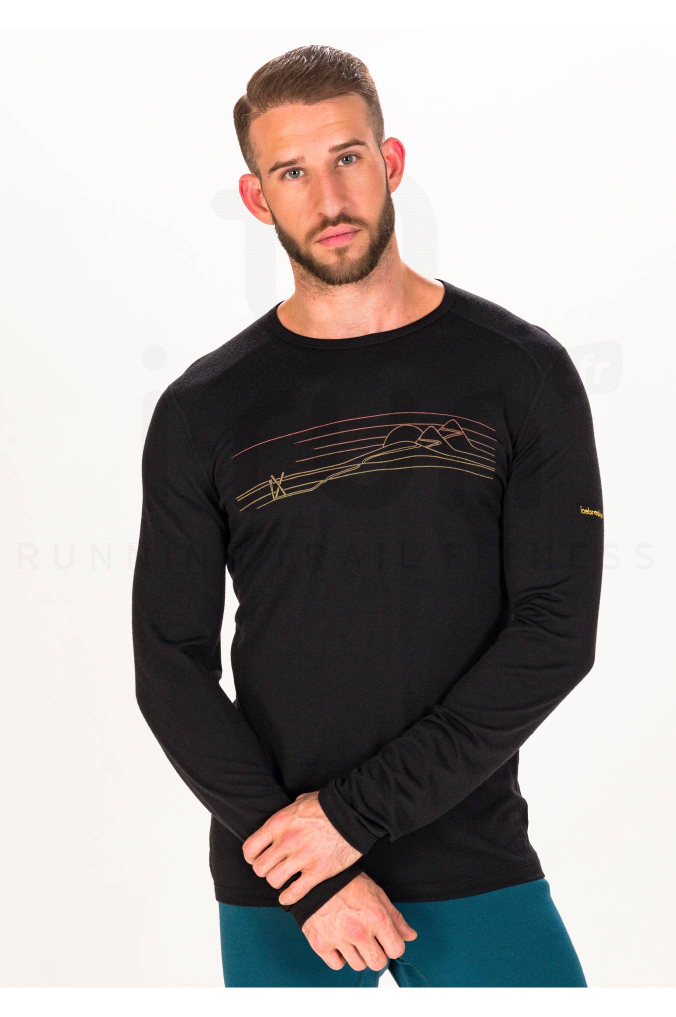 Pull Homme Icebreaker Quarter Zip - Laine Mérinos 200 - Taille M - Noir - Occasion Parfait état