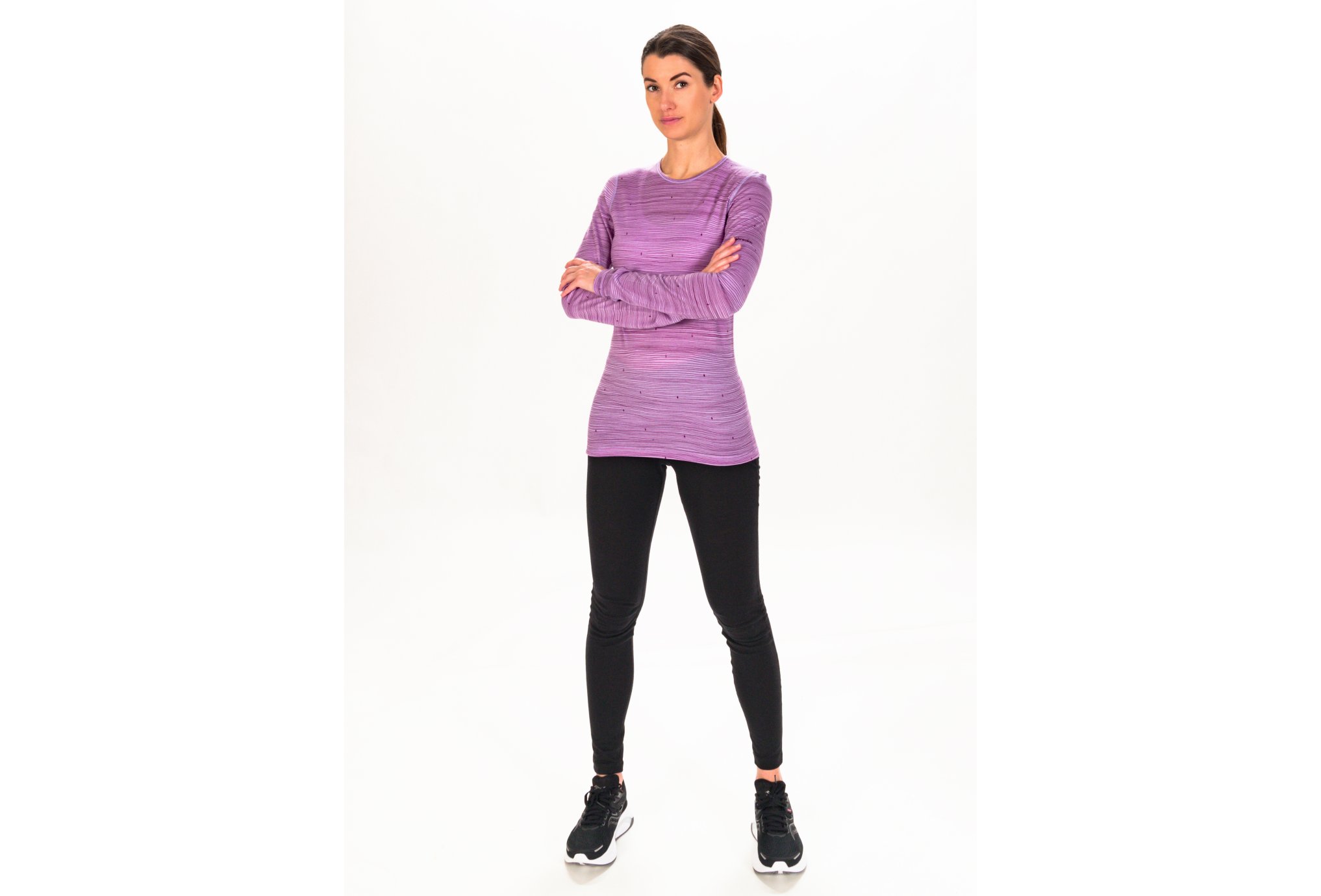 Icebreaker Oasis T-shirt Thermique Femme - Laine Mérinos - Gris Taille M